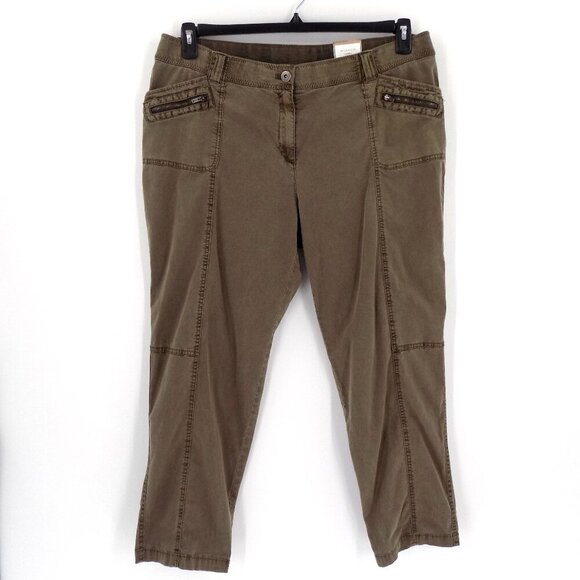Chico's the ultimate fit ankle pant Size 3 Dusty Olive Utility-inspired - Picture 1 of 5